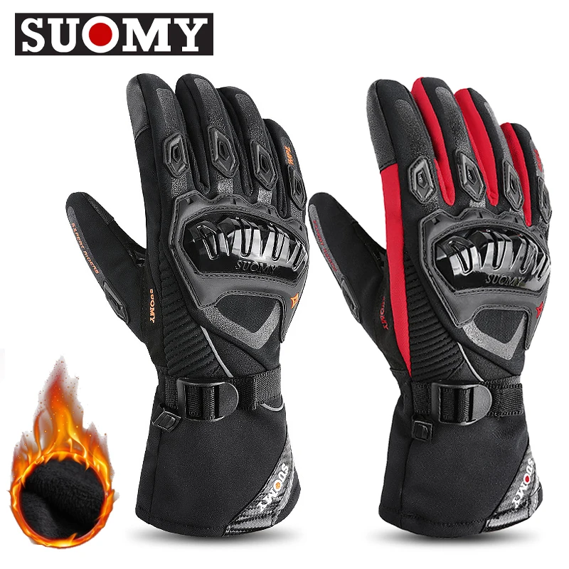 Suredépensé-Gants de moto coupe-vent et imperméables pour hommes, gants d'équitation de moto, écran tactile, motocross, moto, hiver 1