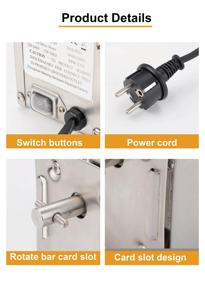 Description Picture 6 of item220V Outdoor/Home BBQ Grill Motor Rotating Motor Spit Rotisserie Motor For Roasting Furnace Roasted Lambs Piglets Chicken Motors