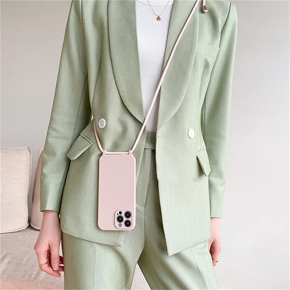 Versatile Crossbody Necklace Lanyard with Soft Silicone Case - Candy Color Cover