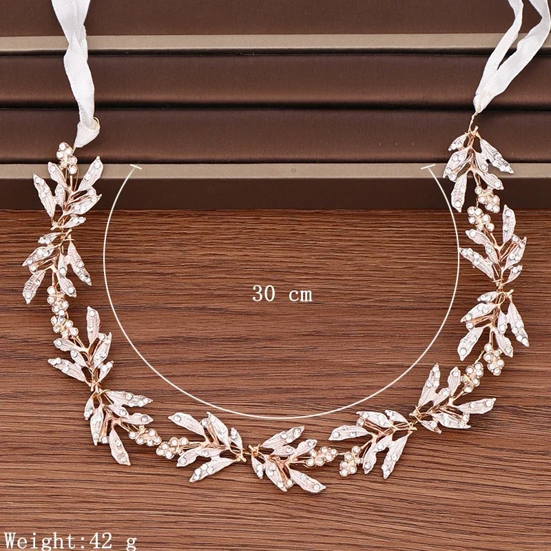 Rhinestone Crystal Leaf Headband Tiara Hairband For Women Bride Party Wedding Bridal Hair Accessories Jewelry Band Headband Gift