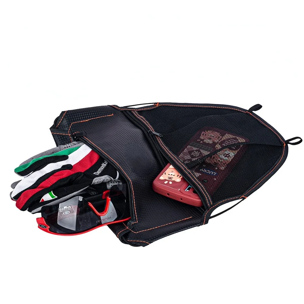 Borsa da sella per scooter per moto, portaoggetti per attrezzi, secchiello per sedile per moto, borsa per articoli vari, cerniera, accessori per la modifica in pelle PU - immagine 2