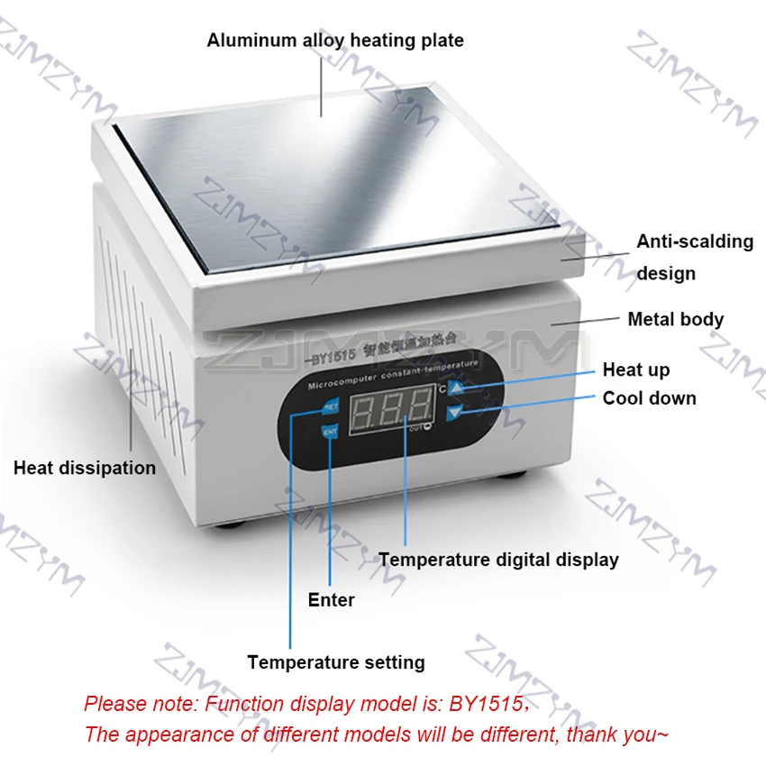 Mini Hot Plate 200*200mm Heating Station Digital Preheating Platform Electronic Hot Plate Maintenance Heating Station for PCB LCD Screen Repair