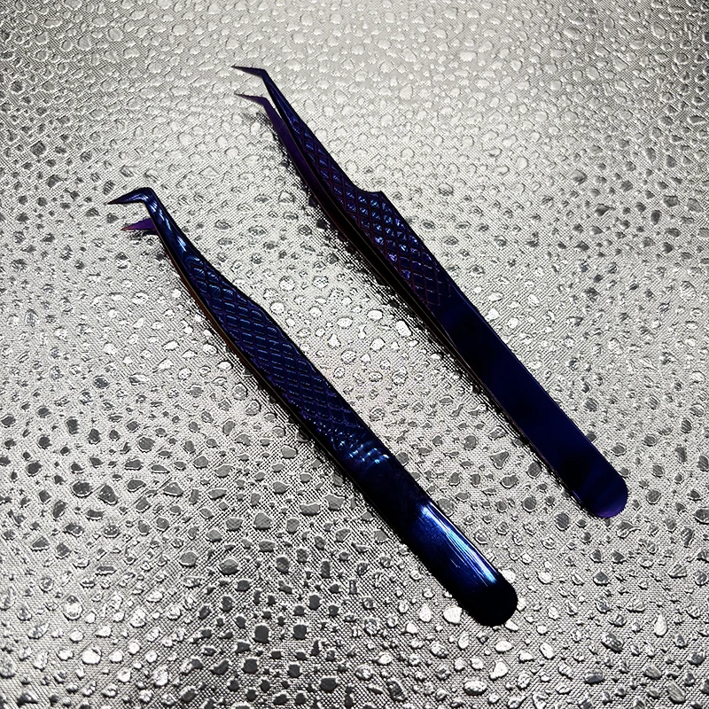 Description Picture 2 of item2pcs Eyelash Tweezers Set For Eyelash Extension Lash Eyebrow Excellent Closure Make Fans Boot isolation Professional Makeup Tool
