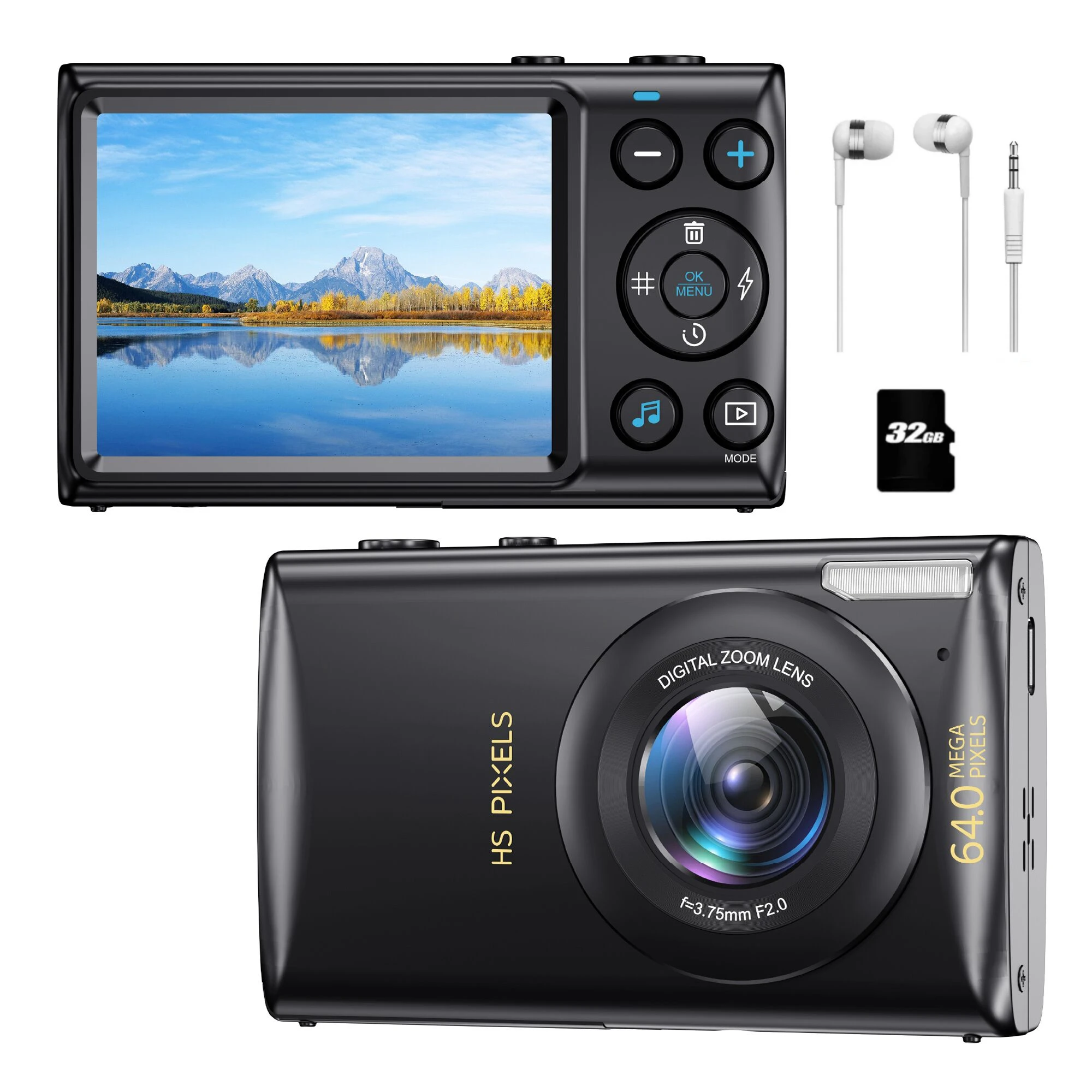 

Children Digital Camera for Photography 18X Zoom Mini CCD Vlog Camera for Students HD 48MP with 2.8" Large Screen Camcorder