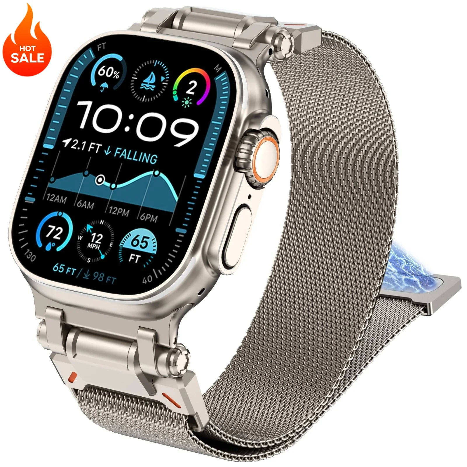 Stainless Steel Magnetic Milanese Loop Watch Band Strap