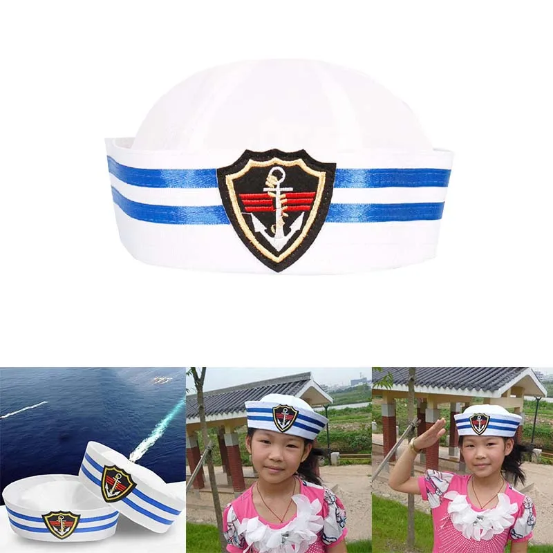 Popeye Performance Kids Cappello Da Marinaio Uniforme Cappello Da Spettacolo Teatrale Bianco