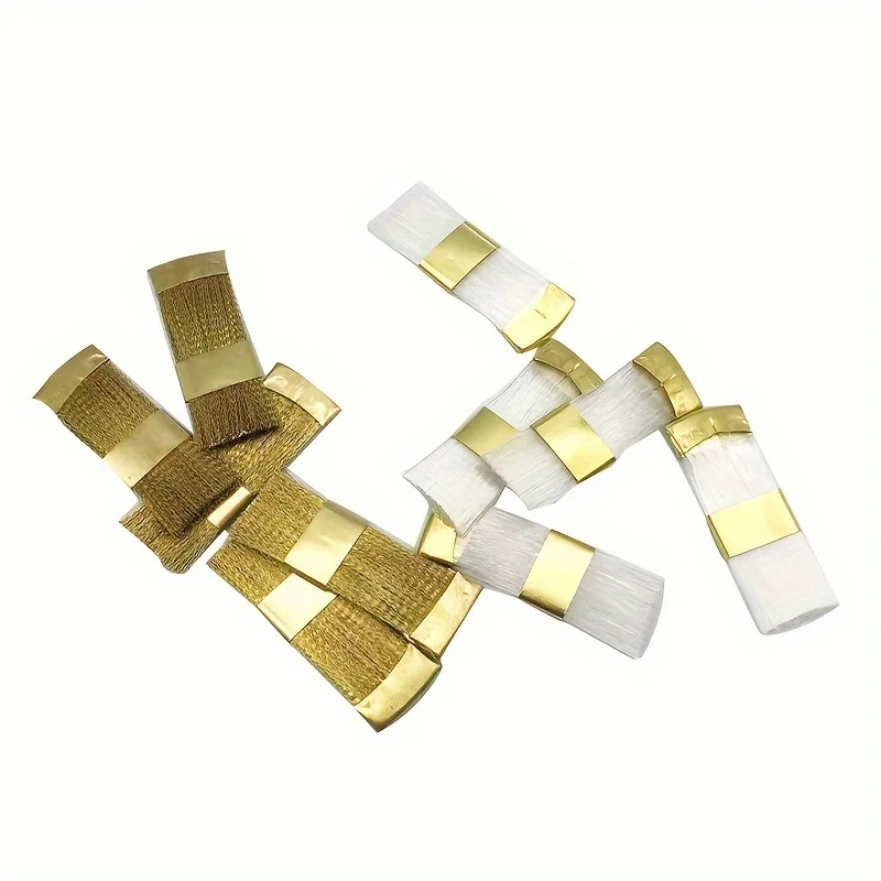 5pcs 네일 드릴 비트 청소 브러시 ??골든 컬러 휴대용 전기 매니큐어 드릴 구리 와이어 드릴 Brusher 클리너 도구