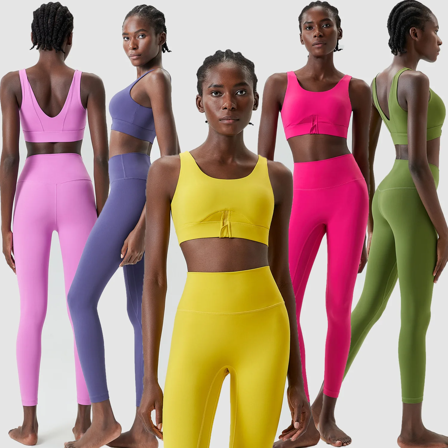 Soutien-gorge et leggings sportifs à fort impact pour femme, ensemble de deux pièces de yoga, fitness, gym, vêtements d'entraînement