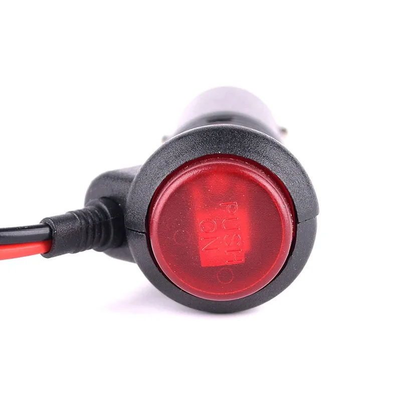 12V 24V Male Auto Car Motorcycle Cigarette Lighter Socket Plug Connector on Off Switch Universal