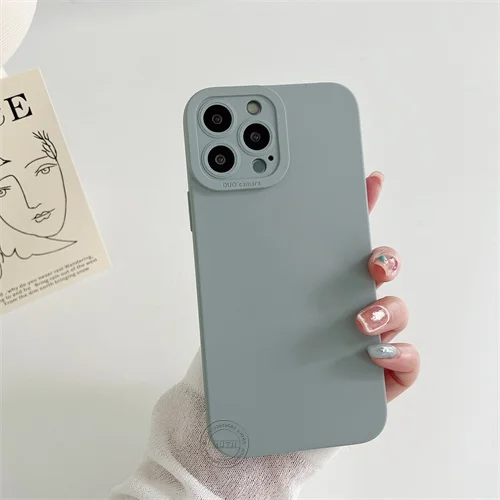 Luxury Shockproof Liquid Silicone Case – Soft Full-Cover Candy Color Protection
