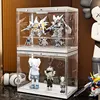 Dustproof Doll Display Case with Magnetic Levitation Stand and LED Light, Clear Acrylic Storage Box for Collectibles 1