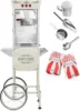 Midway Movie Theater-Style Popcorn Machine Maker with Cart and 10-Ounce Kettle - Cream, Vintage-Style Popper on Wheels 3