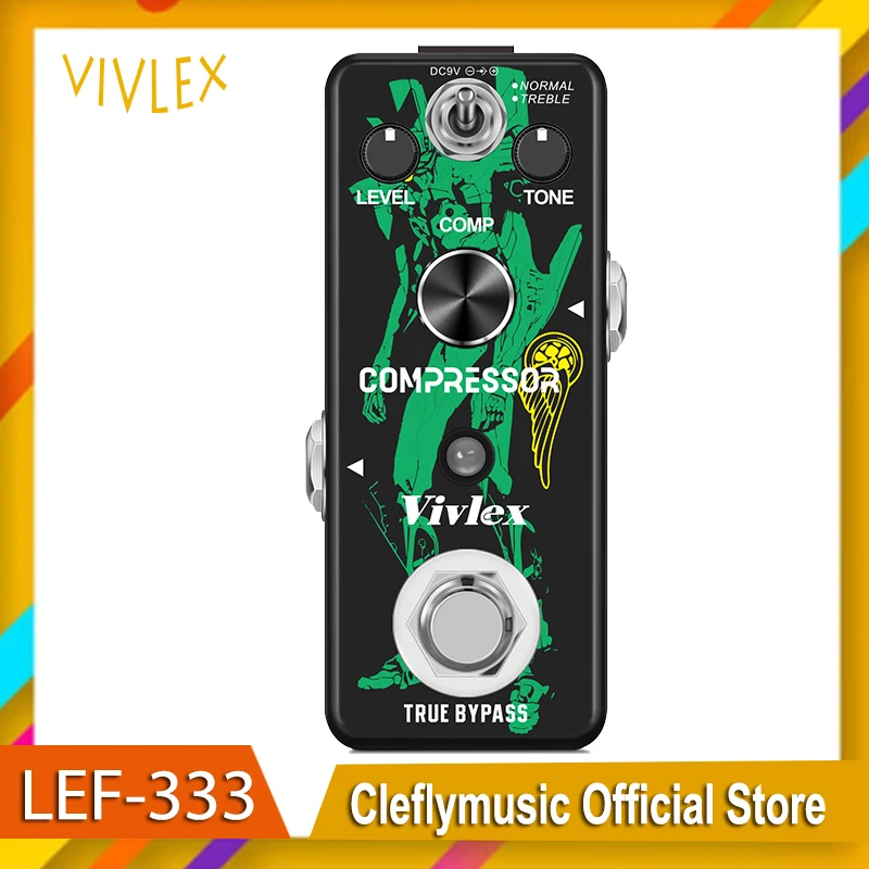 

VIVLEX Compressor Effect Pedal Analog Optical Compressor Pedals Mini Portable Comp Effector for Electric Guitar Bass True Bypass