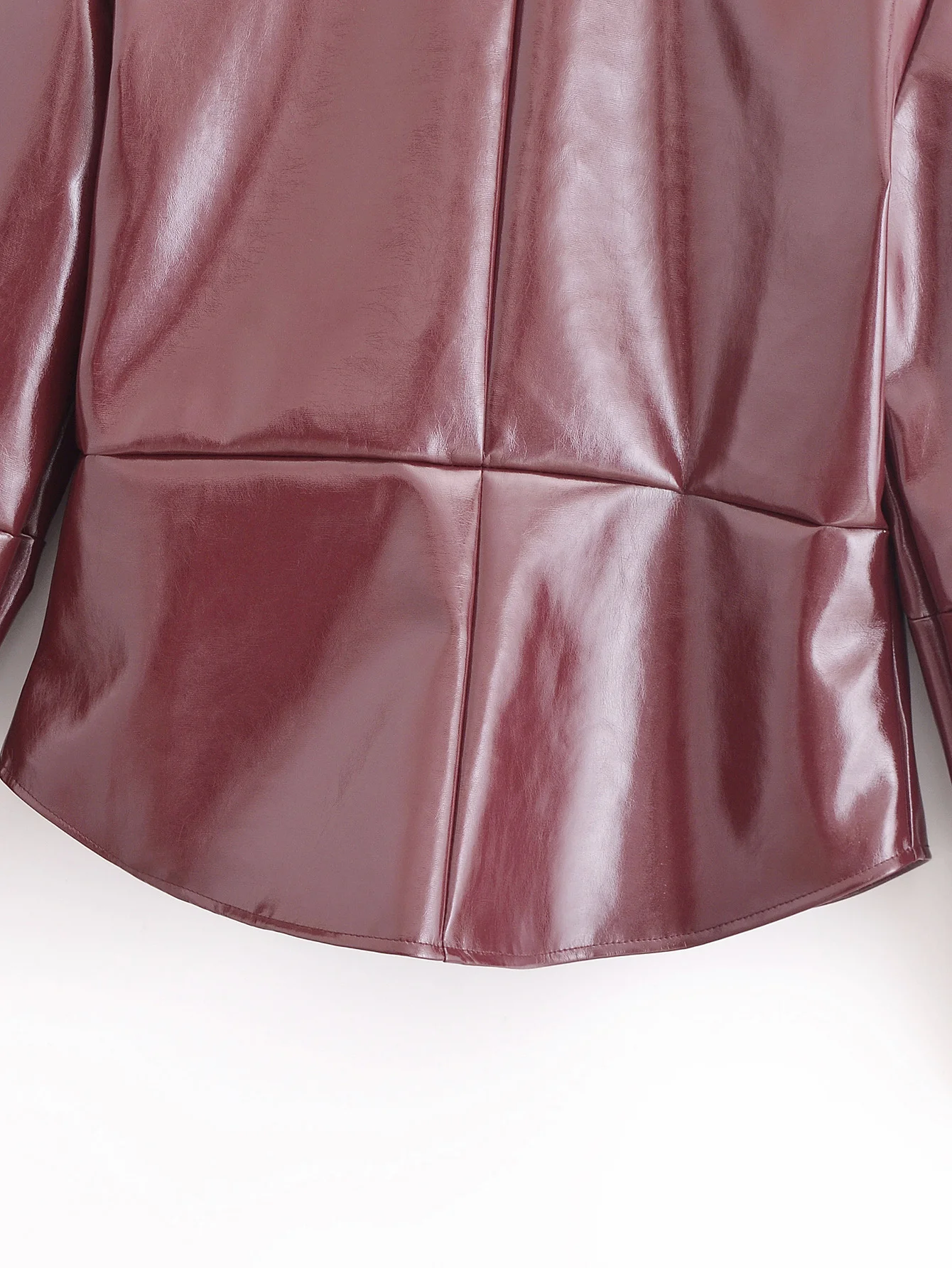 Leather Jackets Women's Shirt Red With Button Long Sleeve Blouses Jackets Coat 2024 inszart Elegant Fashion Outwear Woman Jacket