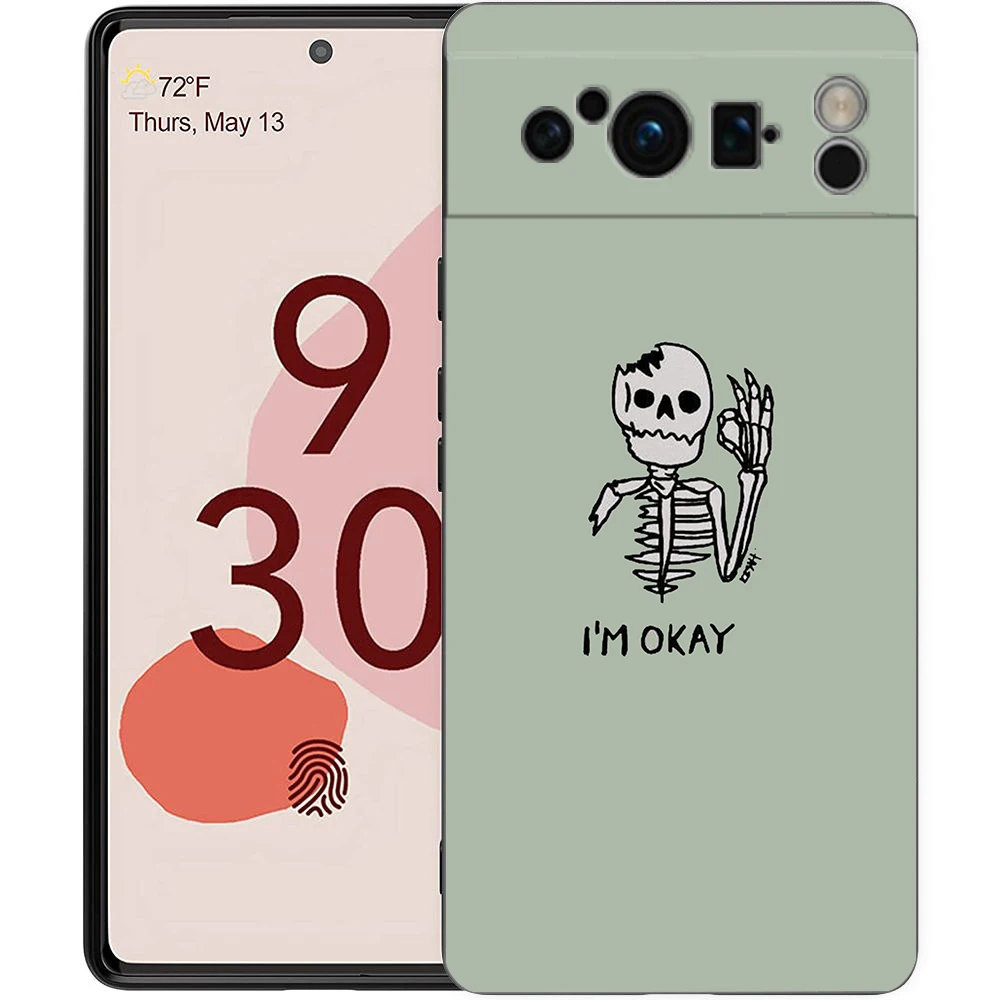 Skeleton Design Shockproof Black Silicone Phone Case