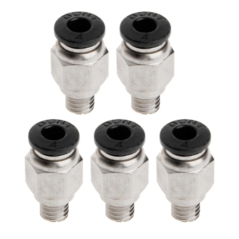 5 Pack Male Straight Pneumatic Fitting Tube Quick  Air Tool Fittings