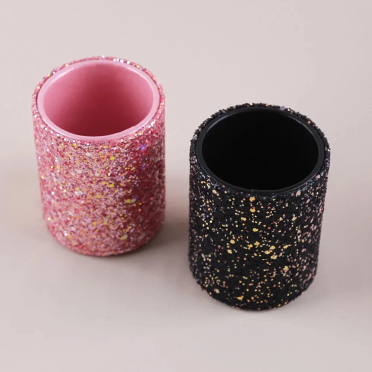 Fashion Women Sparkling Makeup Brush Bucket Cosmetic Pen Box Pencil Vase Comb Lipstick Brush Container Box