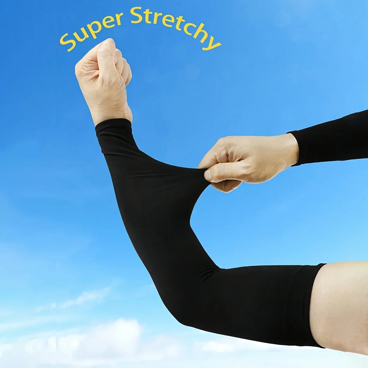 Women's Summer Arm Sleeves - Solid Color, Elastic Fit,Sun Protection, Sweat-Absorbent, Casual Outing Accessory, Casual Armwear