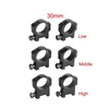30mm Diameter Hunting Scope Mount Rings  Aluminum Alloy Ring Mount for Tactical Flashlight fit 21mm Picatinny Rail  High/Med/Low 1