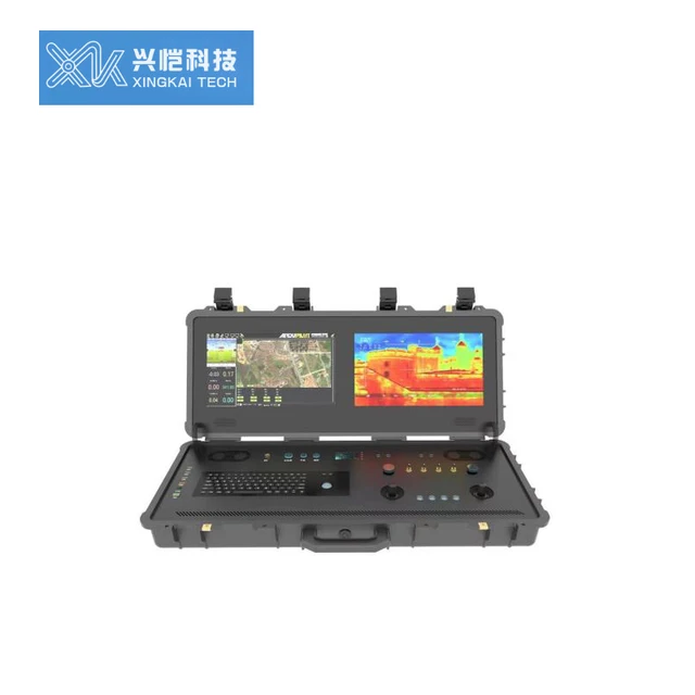 Dual Screen RC Video Ground Control Station For VTOL UAV Drone UAS Remote Control System Video Telemetry RC Link Communication