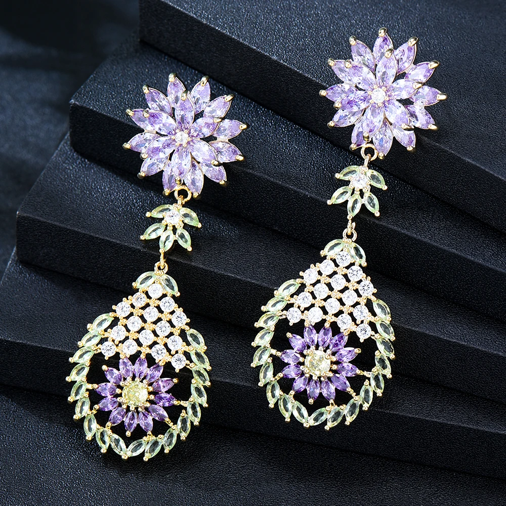 Missvikki Sweet Long Drop Pendant Earrings For Women Bridal Wedding Daily Surper Jewelry Noble Luxury Gorgeous High Quality