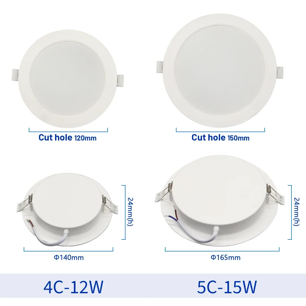 1PCS 220V 4&5 inch LED Downlights 12W/15W,3000K or 4000K,Super-Bright,Anti-Flicker,Premier Choice for Foyer Living Room Ceilings