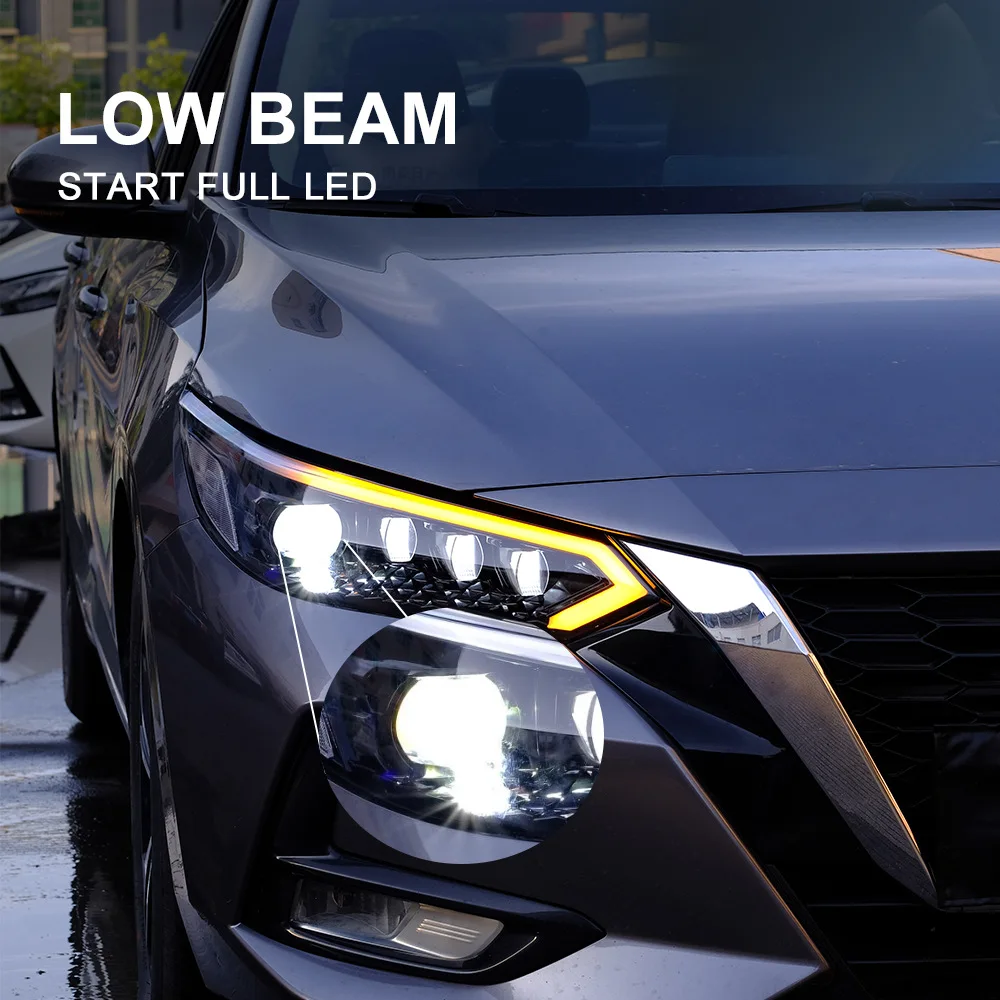 日産 sylphy セントラ akd スタイリングヘッドライトヘッドライト 2016-2018 drl 隠れた選択ヘッド ランプエンジェル目ビーム カースタイリングヘッドライト互換性と互換性がある日産シルフィ