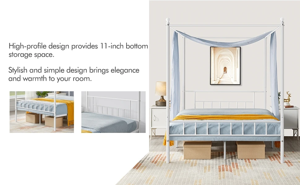 metal canopy bed frame