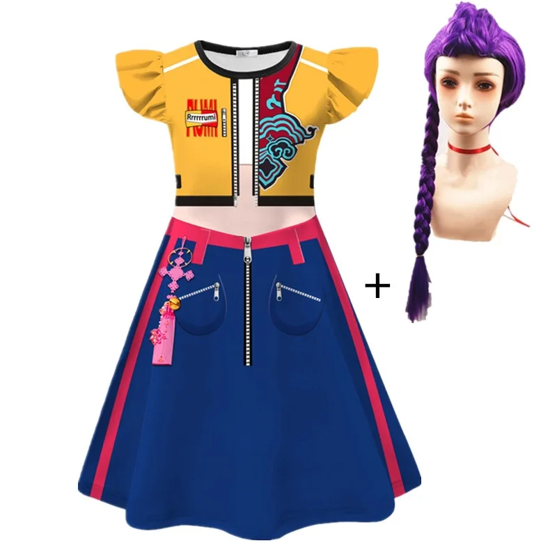 Costume K-pop Rumi Per Ragazze 3-12 Anni, Con Parrucca - Perfetto Per Cosplay, Halloween E Feste A Tema