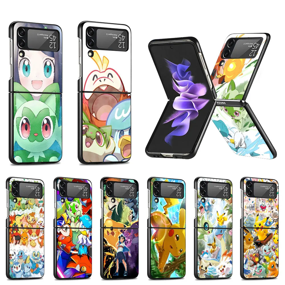 Pokemon Horizons The Series Custodia Per Cellulare Per Samsung Galaxy Z Flip 3 4 5G Flip4 Flip3 Black Hard Pc Fudna Zflip3 Zflip4 Cover
