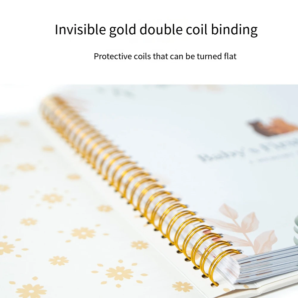  기념 사진첩 스크랩북 임신 일기 귀여운 동물 기념품 성장 기록 저널 핸드 어카운트 사용하기 쉬운 D