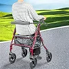 Elderly Shopping Cart with Backrest - Four-Wheeled Portable Walker, Rehabilitation Trolley with Comfortable Seating 1