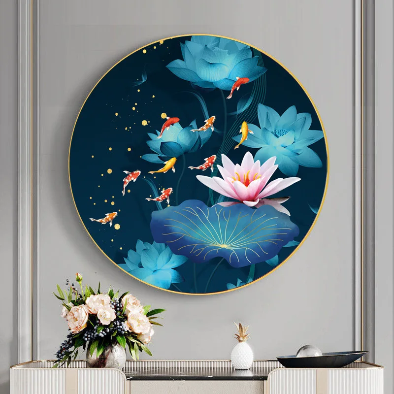 Lotus Carp ​​Pattern DIY Cross Stitch Complete Kits Printed Canvas Embroidery Set Cotton Thread Needlework Home Decoration