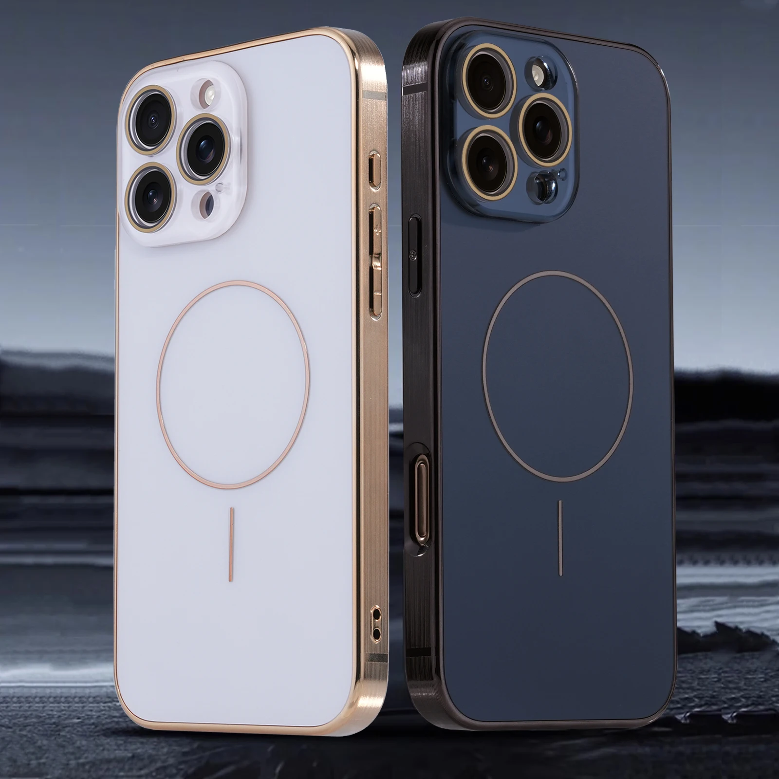Luxury Magnetic Shockproof Phone Case with Lens Protection and Electroplated Design