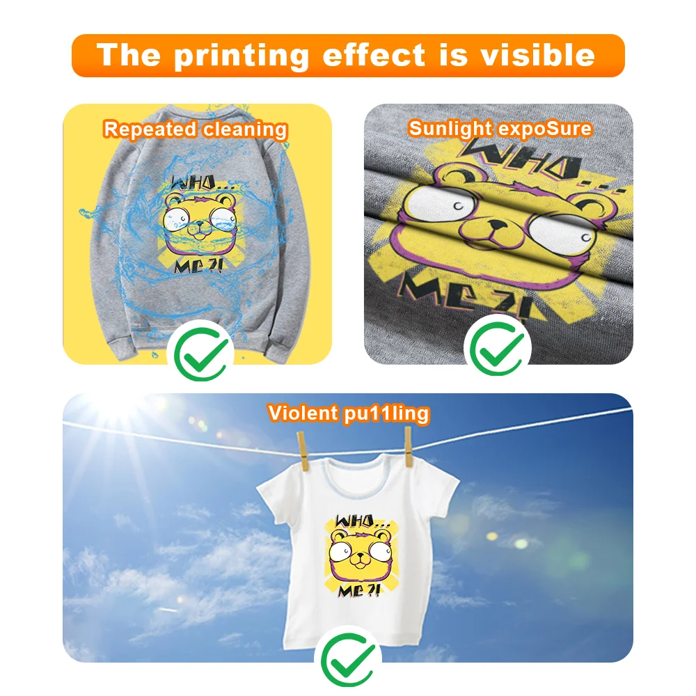 DTF Transfer Film 25/50/100PCS A4 DTF Transfer Film for DIY on T-Shirts Caps