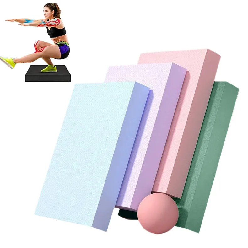 TPE Yoga Mat Soft Thickened Exercise Pad Foam Balance Cushion Gym Pilates Block For Stability Strength Training Physical Therapy
