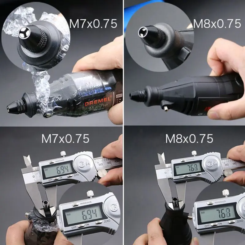 

Multifunctional M7/M8 Keyless Drill Chuck Rotary Tool 4-Types Optional Chucks Adapter Universal Mini Mandrel Converter Power