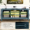 Farmhouse TV Stand for 65-Inch TVs - Classic Media Entertainment Center with Glass Door Cabinets & Adjustable Shelves 6