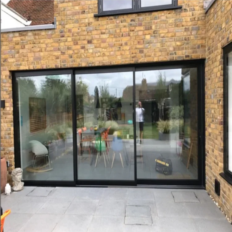 DN Home Door Apartment Waterproof Patio Door Aluminum Profile Double Panel Tempered Glass Sliding Doors