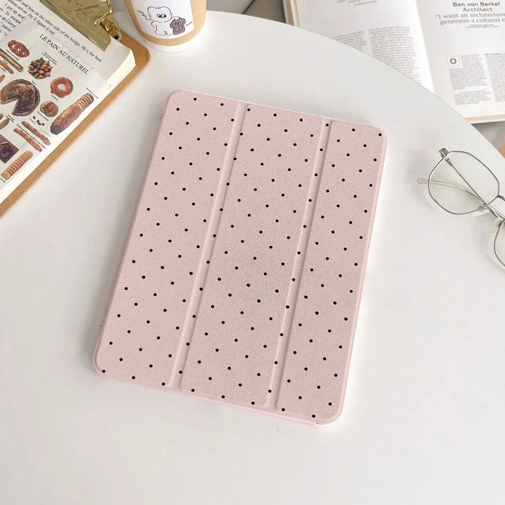 Chic Black Polka Dot Trifold Tablet Case