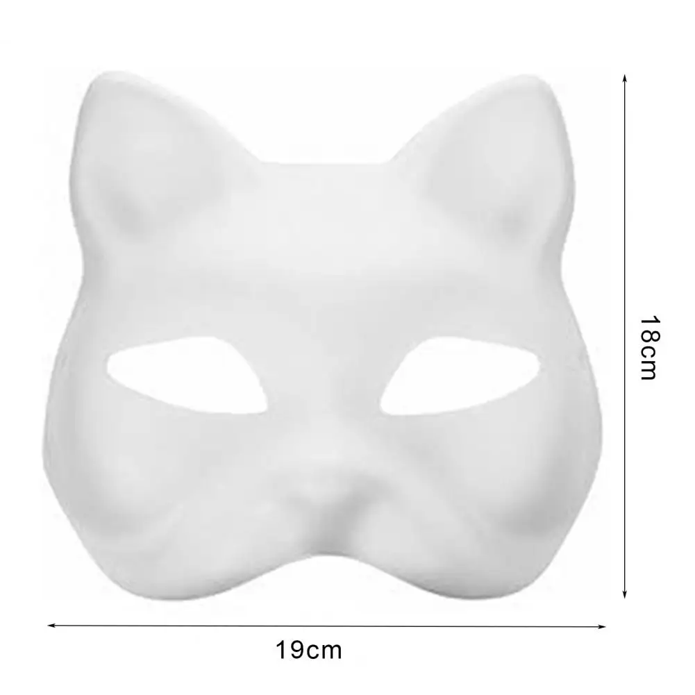 Maschera veneziana in cartapesta da gatto adulto bianca