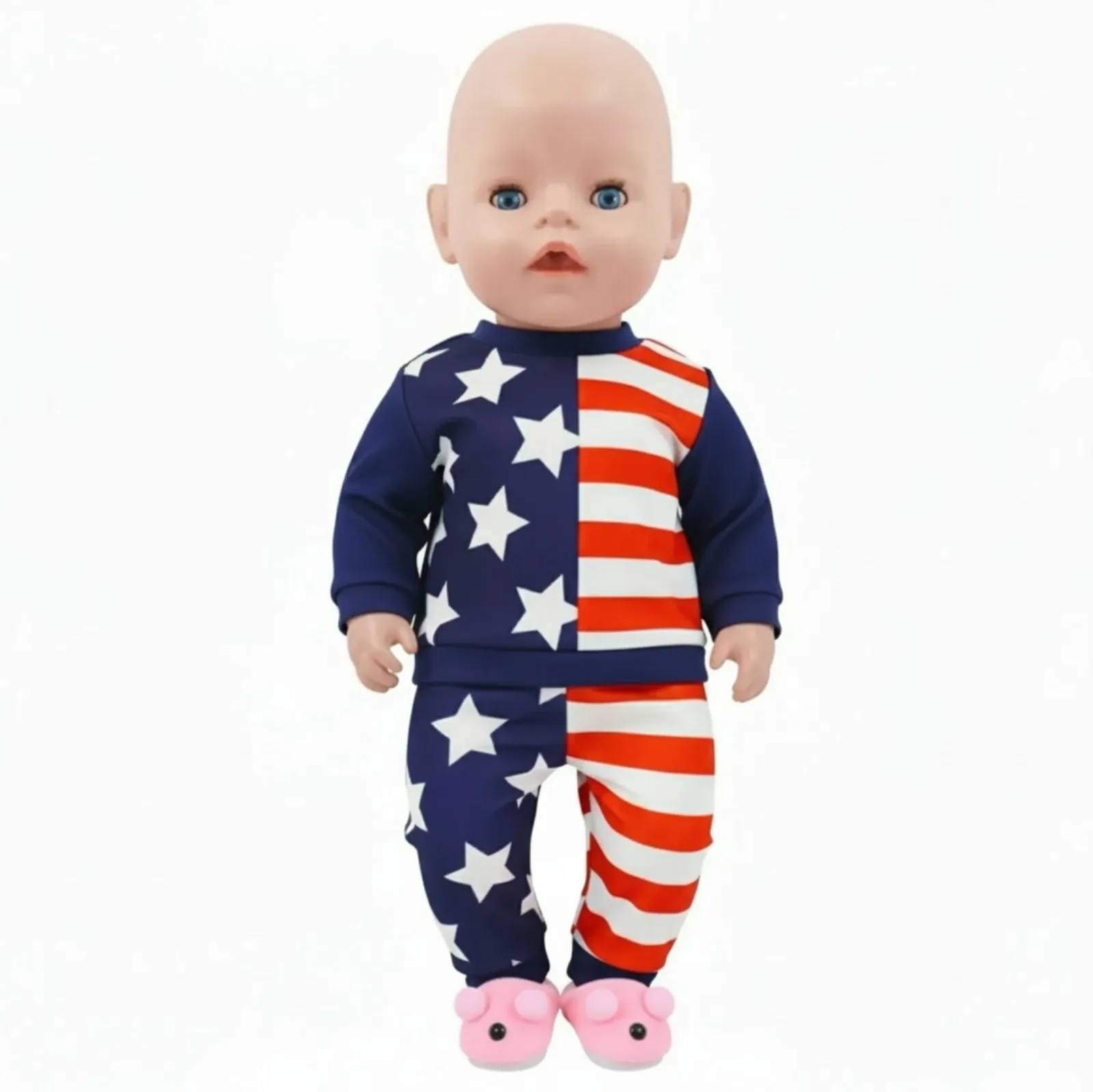Niedliche Puppenkleidung + Plüsch-Hausschuhe für 43 cm große Babypuppen, Zubehör und 18-Zoll-Amerikanische Puppen, Mädchenspielzeug unserer Generation – Detail 21