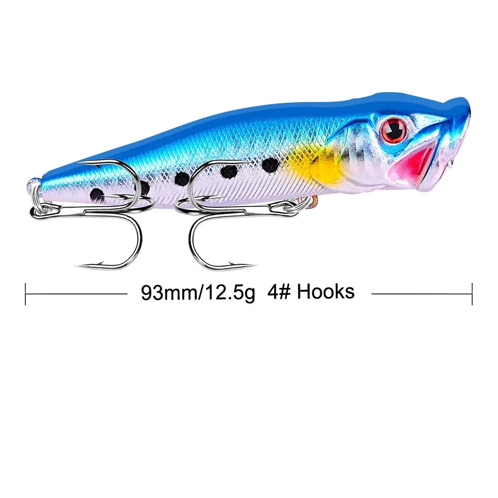 1 Stück Schwimmender Oberflächenköder 9,3cm / 12,5g Künstlicher Wobbler Plastik-Hartköder Weitwurf Realistisches Angelzubehör – Detail 8