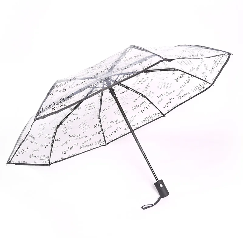 Math function formula umbrella transparent thicken fold women rain umbrella PVC clear students creative automatic umbrellas