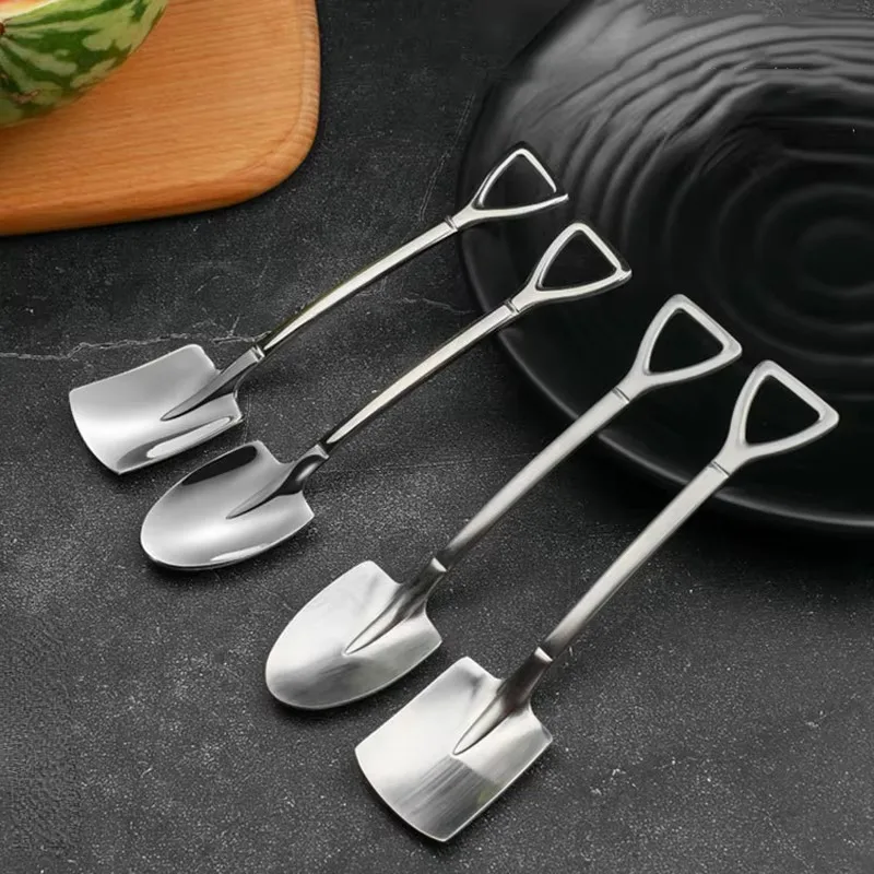 Creative Coffee Spoon Cutlery Set Fruit Spoons Dessert Ice Cream Spoon Scoop Shovel Birthday Gift Watermelon Shovel Tableware