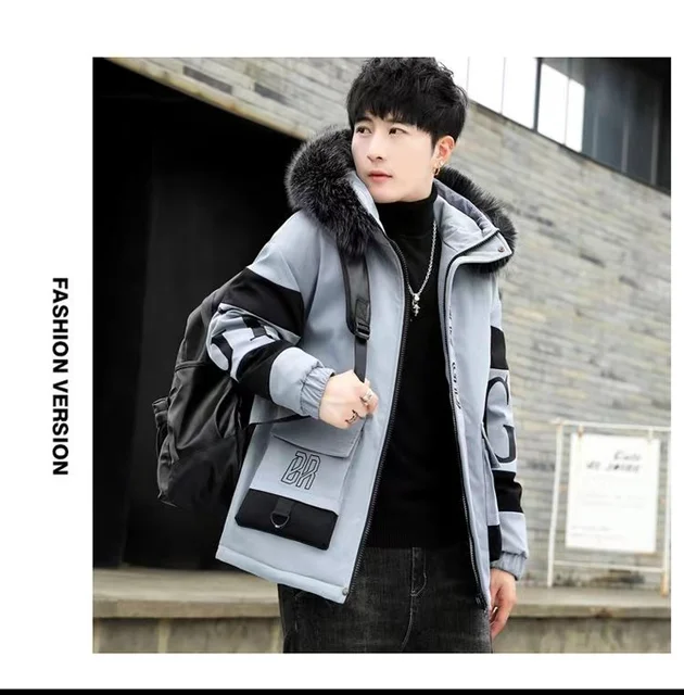 Winter cotton jacket men's thick warm men's cotton jacket loose winter jacket youth down cotton jacket fashionable cotton jacket 18
