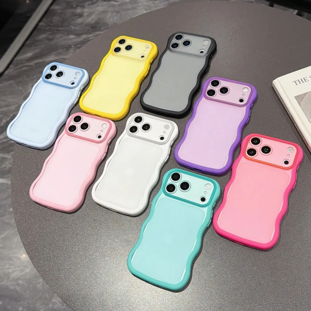 Luxury Wavy Lines Matte Shockproof Soft Silicone Phone Case