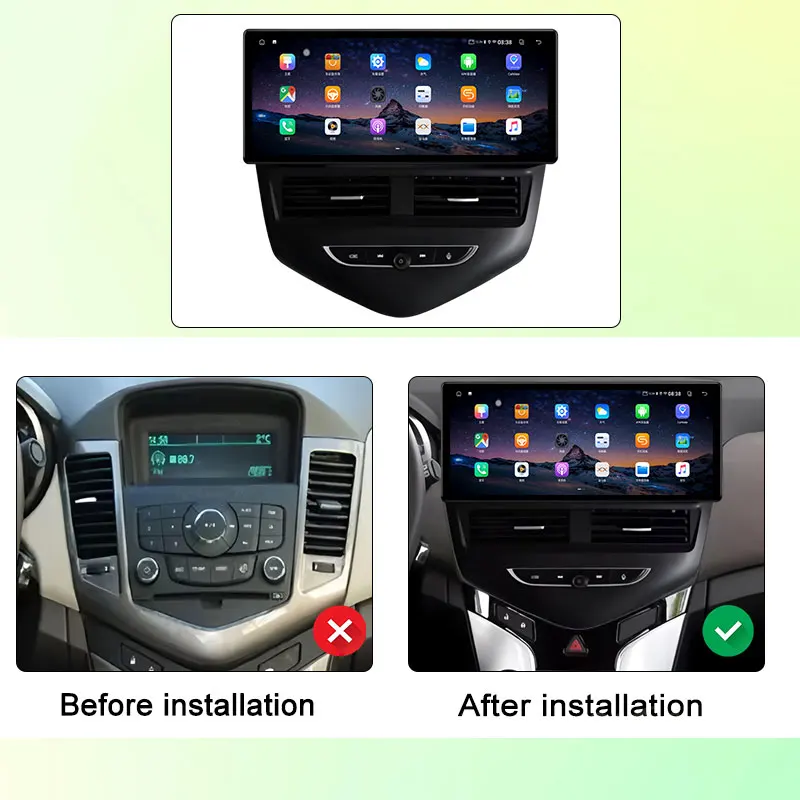 Carplay para Chevrolet Cruze J300 2009-2014, Pantalla Ultrafina, Radio de Coche, Reproductor Multimedia, DSP Estéreo, GPS, Navegador, Pantalla Dividida, BT 2