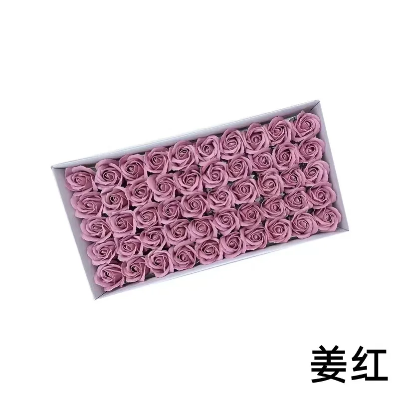 thumbnail image 1 of Venta al por mayor de fábrica, 50 unidades de cabezas de rosas de jabón, caja de regalo con aroma floral, ramo de flores de jabón decorativo artificial para fiesta de boda, 1 of 5