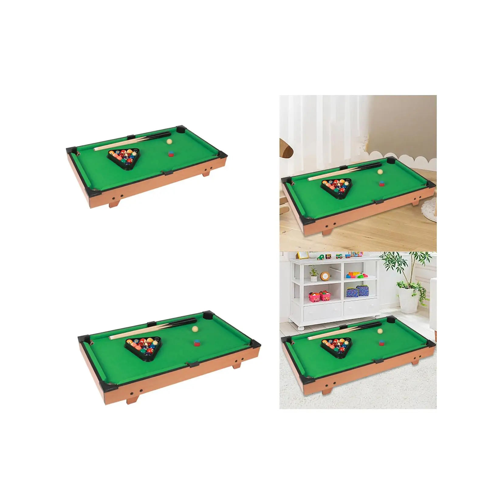 Pool Table Set Pool Table Billiards Game with 16 Balls 2 Billiard Sticks 1 Chalk 1 Triangle Tabletop Portable Billiard